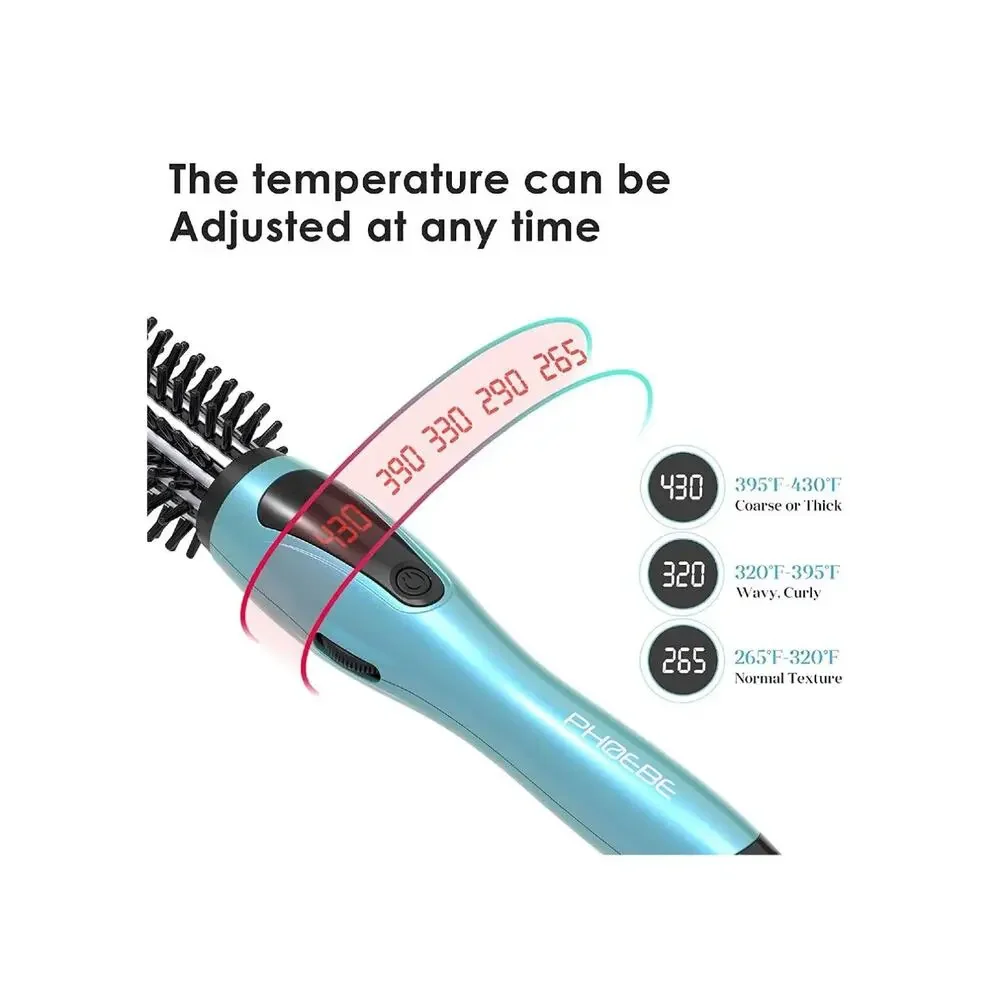 PHOEBE Curling Iron Brush 1 Inch Dual Voltage Ceramic Tourmaline Ionic Wand - Picture 5 of 8